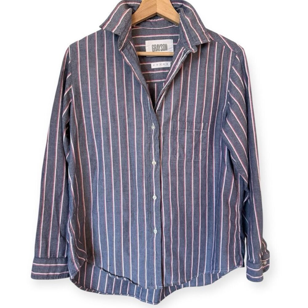 Anthropologie Grayson The Hero V Neck Buttondown Size 3 M
